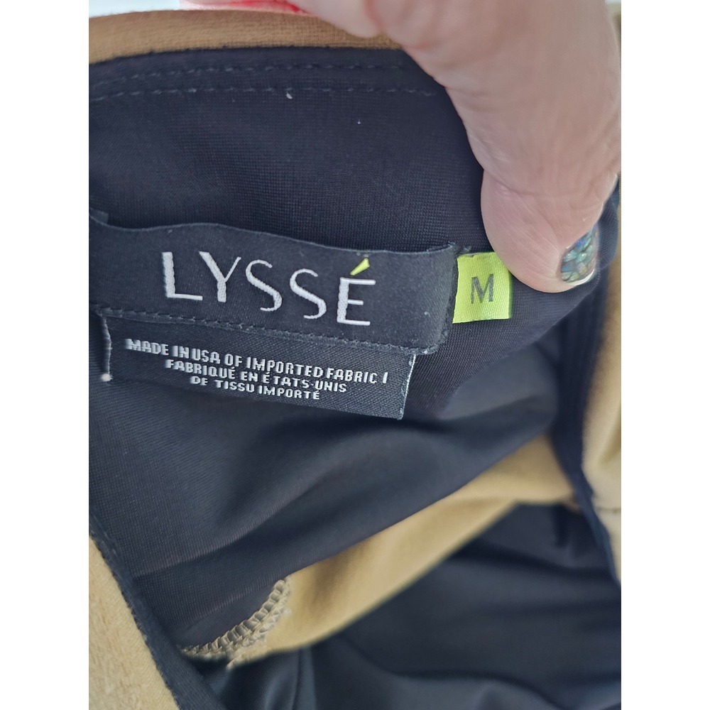 Lysse Womens High Waist Front Seam Leggings Olive Brown Stretch Pants Size M - Picture 2 of 9